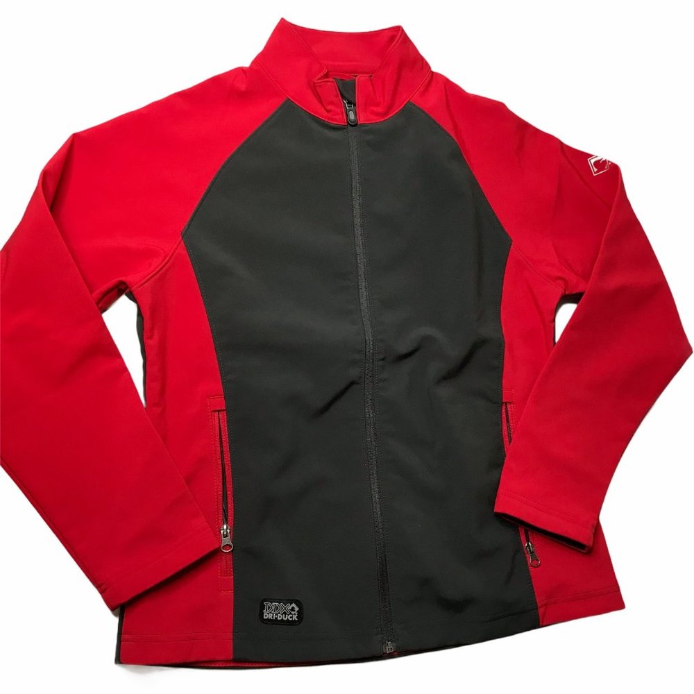 DRI-DUCK Jacket, Full Zip.  Red / Gray Adult M